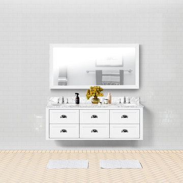Ivory 60-inch Bathroom Vanity in White