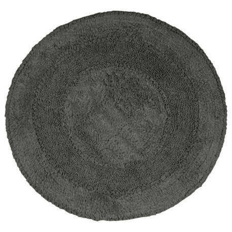 Radiant Collection Bath Rugs Set, 30" Round, Gray