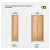 Oak Solid Wood Wardrobe, Double Door Type C 35.4x22x78.7 Inch