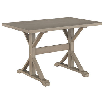 Rembrandt Trestle Base Dining Table, Weathered Gray