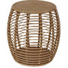 Gallerie Decor Java Transitional Rattan End Table in Natural/Espresso