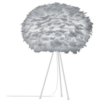 Eos Medium Table Lamp, White/Gray