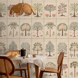 Biege Botanical Bliss wallpaper Customised for Walls - Wallpaper