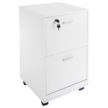 Rolling Filing Cabinet 2-Drawer Cabinet With Lock and Deep Drawer Storage