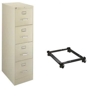 2 Piece Vertical Letter File Cabinet and Adjustable Mobile File Caddy