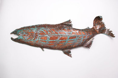 Copper Salmon sculpture
