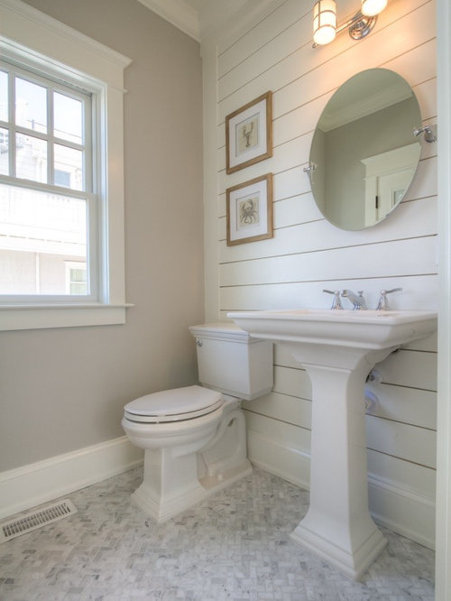 Beach Style Powder Room Design Ideas, Remodels & Photos