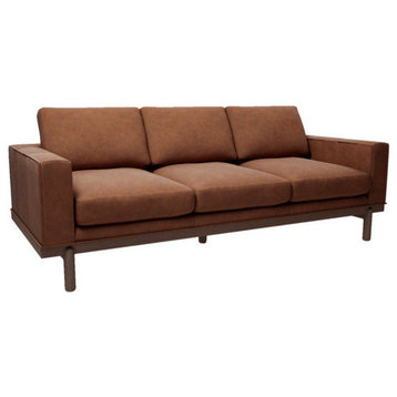 Cantor 84" Leather Sofa, Finish: Dove, Leather: Amber