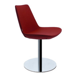 Eiffel Round Swivel Chair by sohoConcept - Red Wool - Dining Chairs