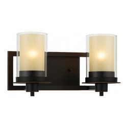 Designers Impressions - Designers Impressions Juno Collection Wall Sconce, 2-Light, Oil Rubbed Bronze - Wall Sconces