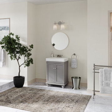 The Monroe Bathroom Vanity, Single Sink, 24”, Gray, Freestanding