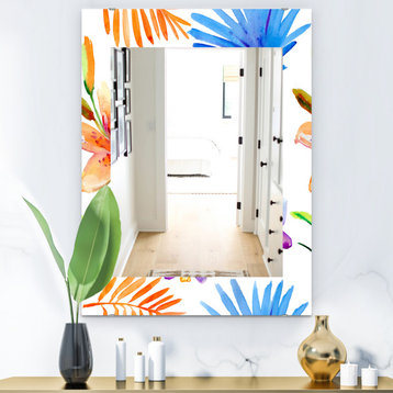 Designart Tropical Mood Bright 7 Traditional Frameless Wall Mirror, 24x32