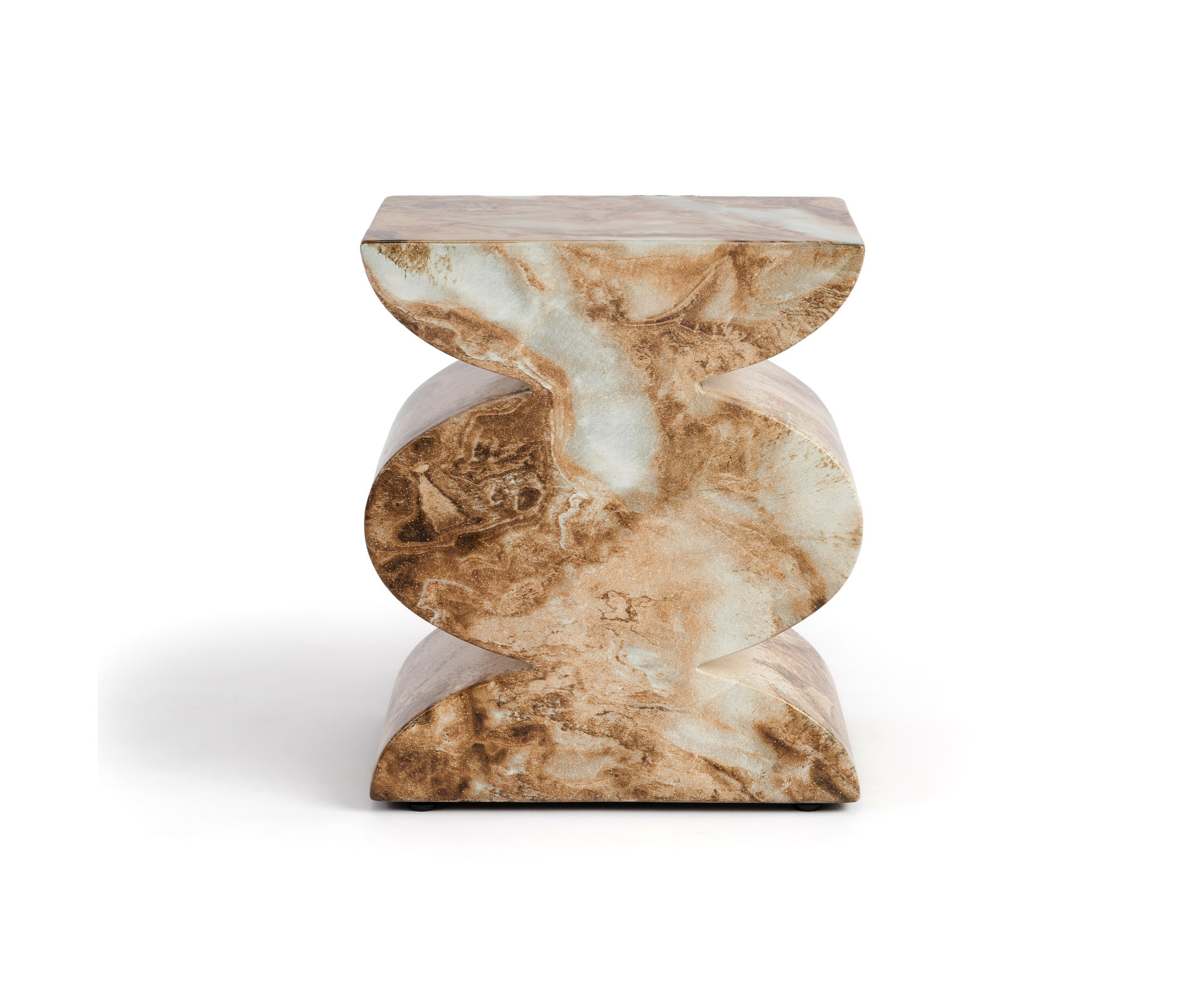 Studio London Trudi Faux Marble Effect Stool and End Table for Modern Home