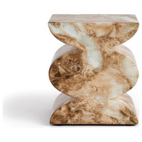Studio London Trudi Faux Marble Effect Stool and End Table for Modern Home