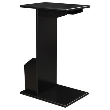 Convenience Concepts Designs2Go Abby Magazine C End Table in Black Wood Finish
