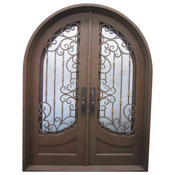 Aged Bronze Double Wrought Iron Doors 8.34x6.34'