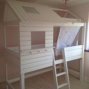 White Silversparkle High Hut Loft Bed