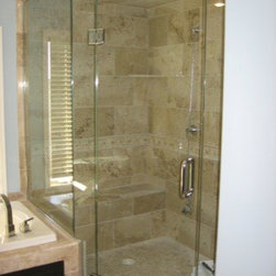 Framless Return Shower Doors with Knee Walls - Shower Doors