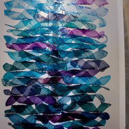 'Violet Aqua Water Wall' wall sculpture - Artwork