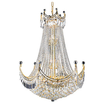 Artistry Lighting Corona Collection Hanging Crystal Chandelier 30x40, Gold