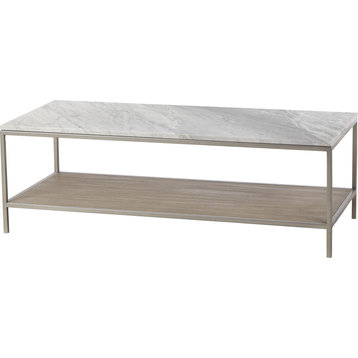 Paxton Coffee Table Silver Oak, Brushed Nickel