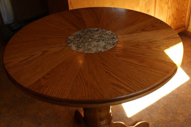 Radiating Oak + Granite round table