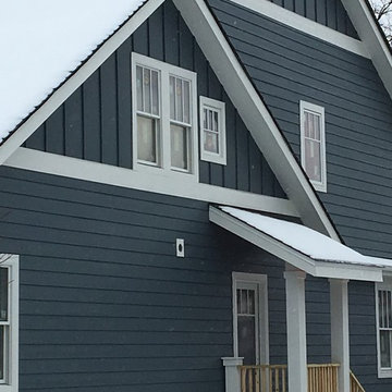 LP SmartSide siding ,soffit & fascia,GAF Timberline shingles and aluminum gutter