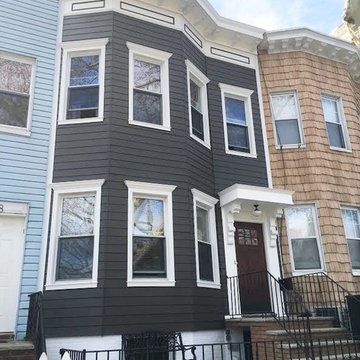 James Hardie Siding with Custom Portico & Custom Cornice- Brooklyn, NY