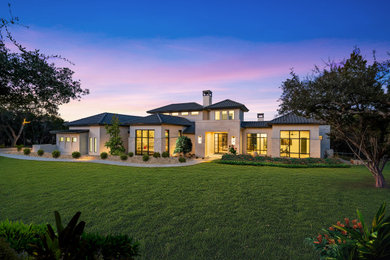 Inspiration for a transitional exterior home remodel in Austin