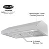 36" Under Cabinet Range Hood With 3-Speed Fan, Push Button, Permanent Filters