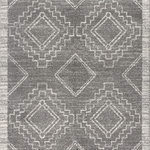 JONATHAN Y - Amir Moroccan Beni Souk Rug, Gray/Cream, 5 X 8 - Moroccan influences abound in the geometric design of this rug. Shades of ivory create a lively medallion design against a trendy gray background. Add graphic impact to a modern room, or make this rug part of your Boho-chic story.