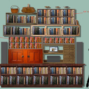 Folk Art Distress Finished Stacking Bookcases and Cabinets
