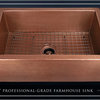 Luxury 33-Inch Heavy 12-GAUGE Med. Patina Copper Farmhouse Sink, Flat Front