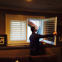 Custom shutter in lower level - Window Treatments