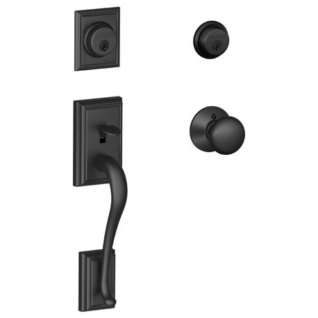 Schlage F62-ADD-PLY Double Cylinder Addison Handleset - Matte Black