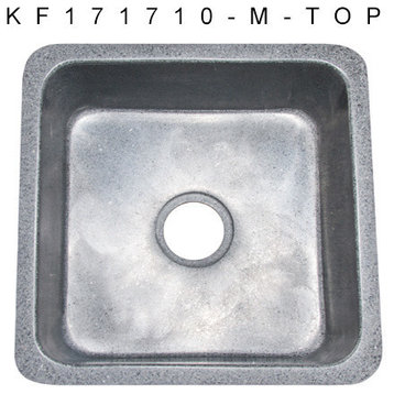 17" Farmhouse Kitchen Sinks, Reversible, Mercury Granite Gray