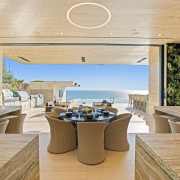 Malibu mansion main kitchen ocean view