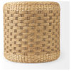 Michelle 17.7Lx17.7Wx17.7H Light Brown Woven Seagrass Round Pouf