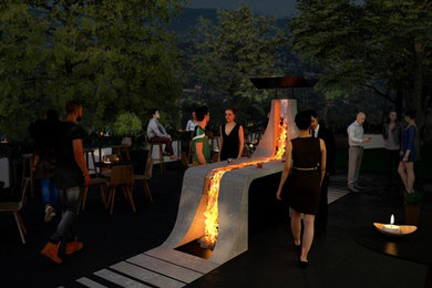 Outdoor Bar Fireplace