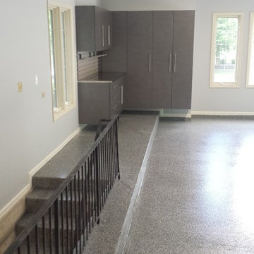 Smoke Flooring with Custom Corner Workbench and Storage