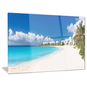 "Caribbean Beach Panorama" Landscape Photo Metal Wall Art, 28"x12"