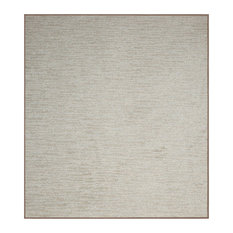 Abstract Contemporary Stripes Modern Plush - Easy Fit Beige, 6' x 6' Area Rug
