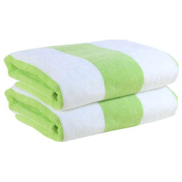 Freshee Reversible 2 Piece Cabana Beach Towel, Green/Gray
