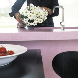 Pink Durat Kitchen with Flowers - Kitchen Countertops