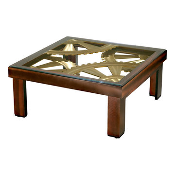 Gears 36" Cocktail Table with Glass Top - $751.45