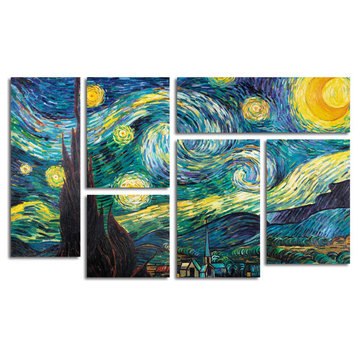 'Starry Night' Multi-Panel Canvas Art Set by Vincent van Gogh
