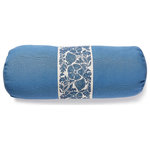 SCALAMANDRE - Toscana/Gretel Bolster Pillow, Pacific / Bluebird, 21" X 7" - Featuring luxury textiles from The House of Scalamandre, this pillow was thoughtfully curated by our design team and sewn together with care in the USA. Effortlessly incorporate a piece of our rich history and signature aesthetic into your home, and shop our pre-styled pillows, made for you!