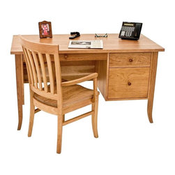 Small Flare Leg Wood Executive Desk - Desks And Hutches
