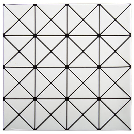 Truu Design Plastic Peel/Stick Backsplash Wall Tile Set in White (Set of 6)