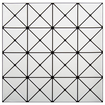 Truu Design Plastic Peel/Stick Backsplash Wall Tile Set in White (Set of 6)